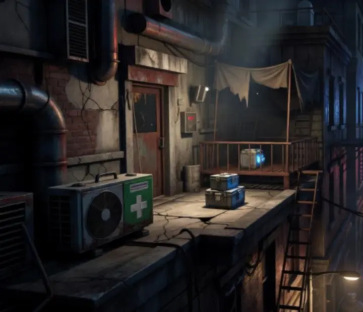 Hidden rooftop and alley locations in Rope Hero: Vice Town